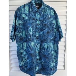Real Legends Performance Clothing Saltwater Button Up Vented Fishing Shirt Sz M